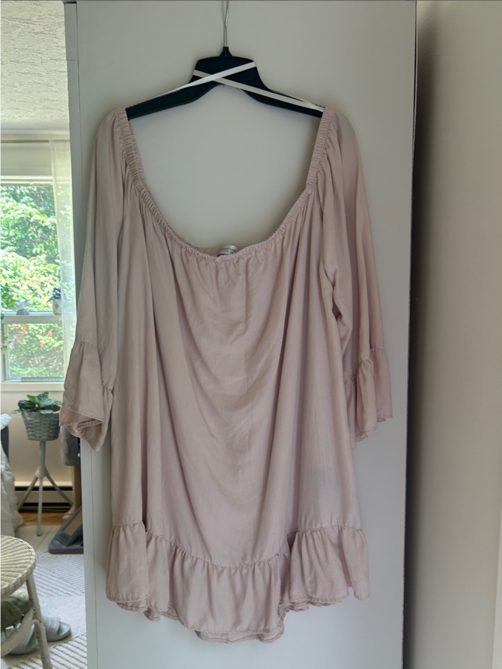 Simons Blush Pink Off-Shoulder Ruffle Tunic - Picture 3 of 5